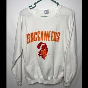 Vintage White Buccaneers Men's pullover Sweatshirt LG